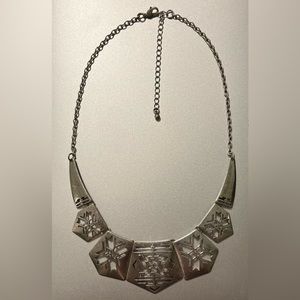 Silver Plate Geometric Cutout Necklace